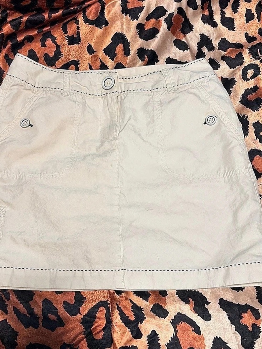 White House Black Market Mini Cargo Skirt in White